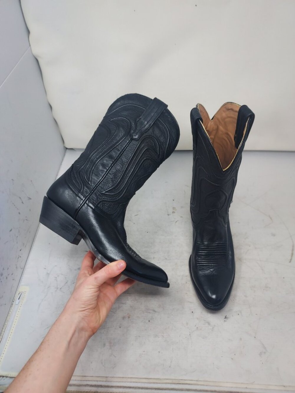 TECOVAS WOMENS THE CARTWRIGHT BLACK COWBOY BOOT